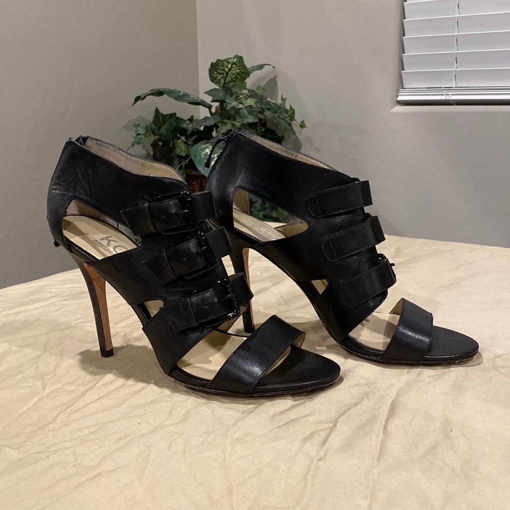 KORS Michael Kors Leather Buckle Heels